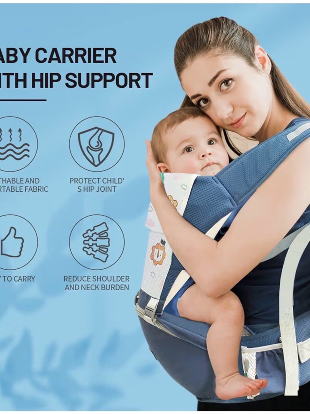Blue Carrier with Hip Support